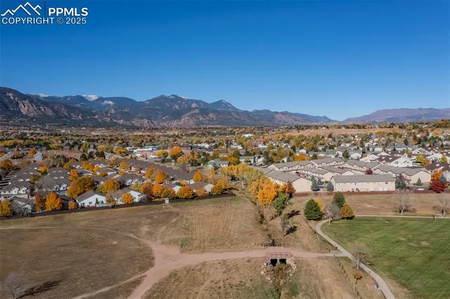 a view of city and mountain