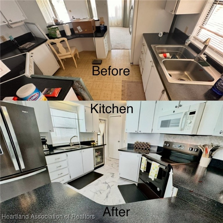 2940 Louis Street Sebring, FL 33872 - Photo 21 of 47 a kitchen with stainless steel appliances granite countertop a sink and white cabinets