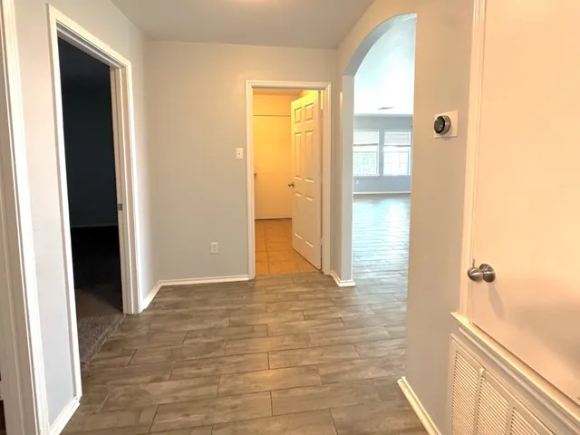 an empty room with windows