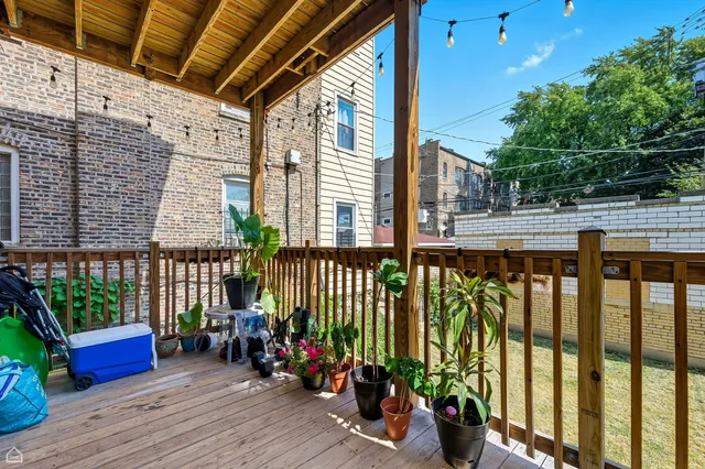 a view of a balcony with couch
