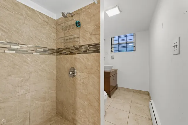 a bathroom with a shower