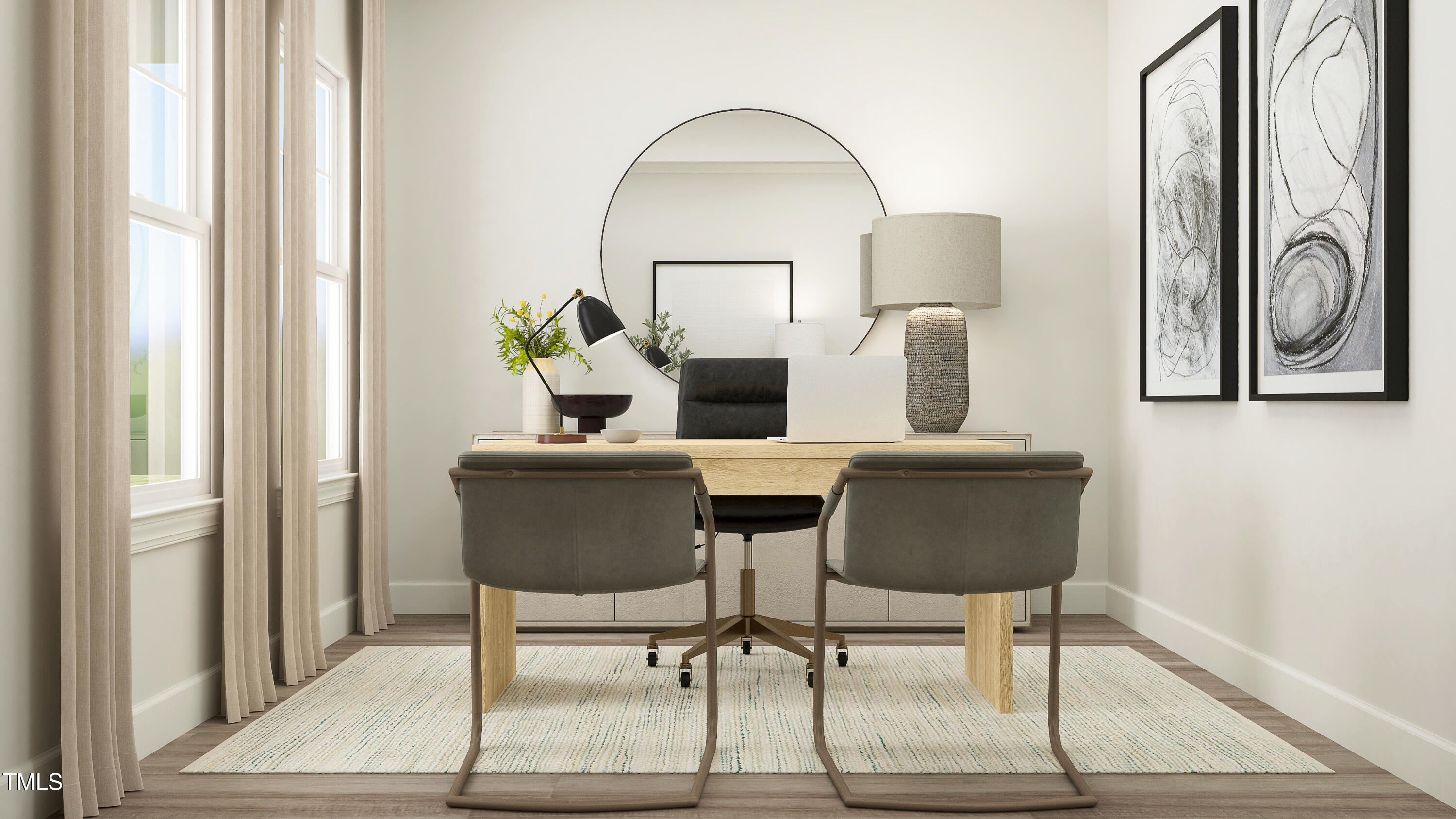 4325 Laurel Pond Way Raleigh, NC 27616 - Photo 25 of 26 a view of a workspace room with furniture and wooden floor