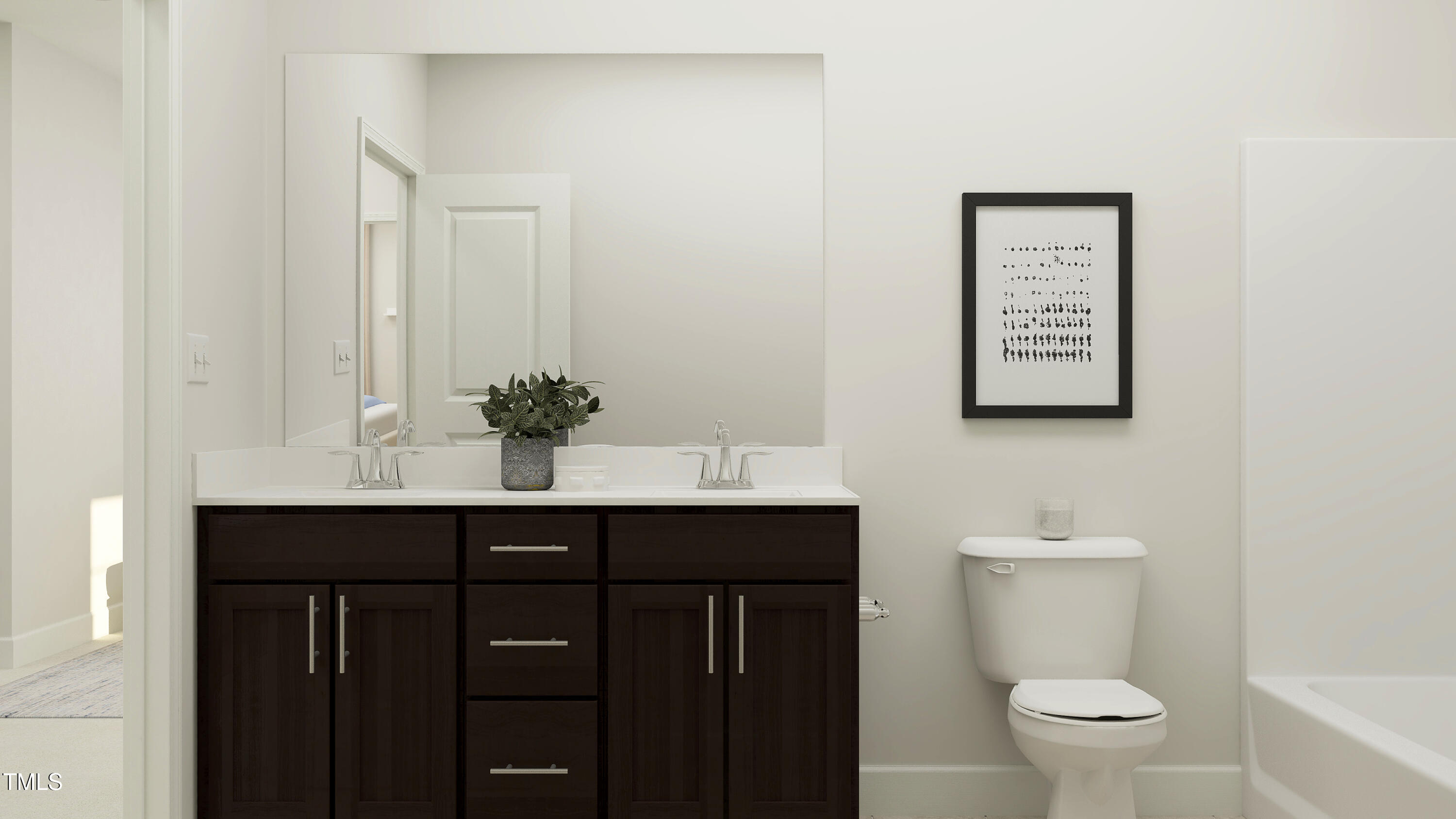 4325 Laurel Pond Way Raleigh, NC 27616 - Photo 9 of 26 a bathroom with a sink a toilet and a mirror