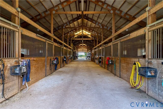 a view of a garage with storage
