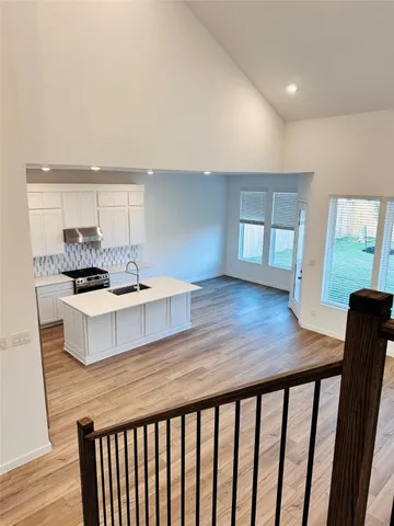 a view interior of a house with wooden floor