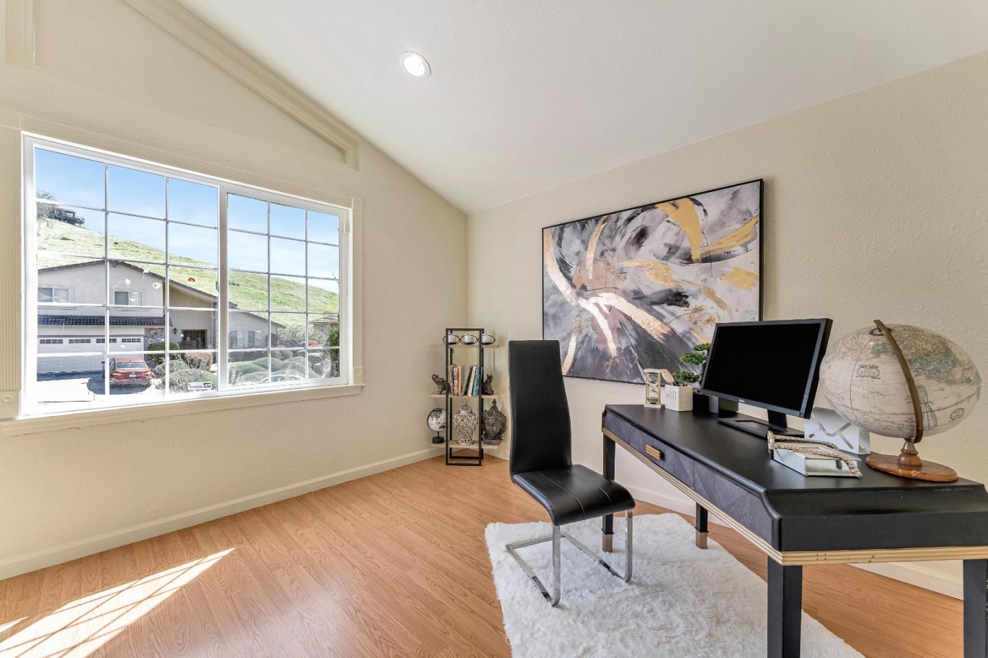 175 Violet Road Hercules, CA 94547 - Photo 15 of 35 a view of workspace with wooden floor windows