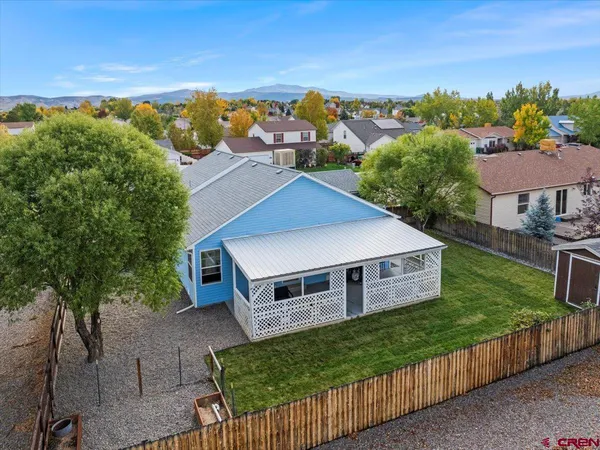an aerial view of a house