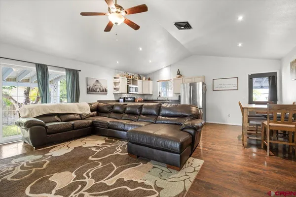 a living room with furniture