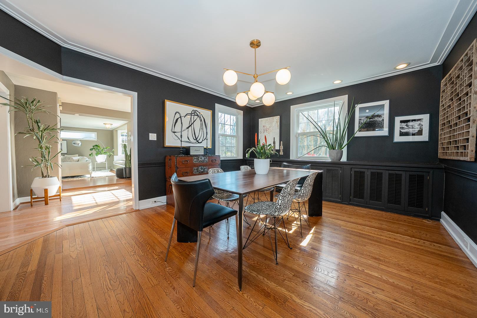 108 South Spring Mill Road Villanova, PA 19085 - Photo 8 of 53 a view of a dining room with furniture window and wooden floor