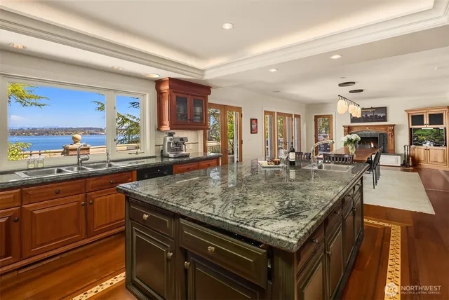 a view of a dining area with furniture