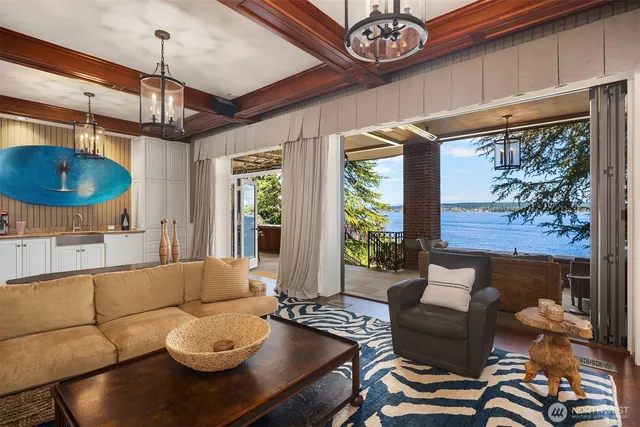 a outdoor space with patio couches and a potted plant