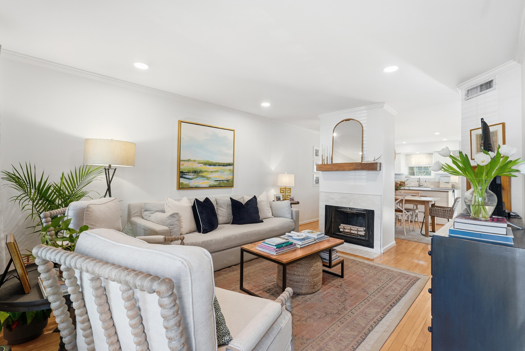 2821 Hazelwood Drive Nashville, TN 37212 - Photo 2 of 32 a living room with furniture and a fireplace