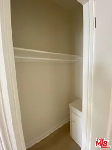 a utility room with a shower