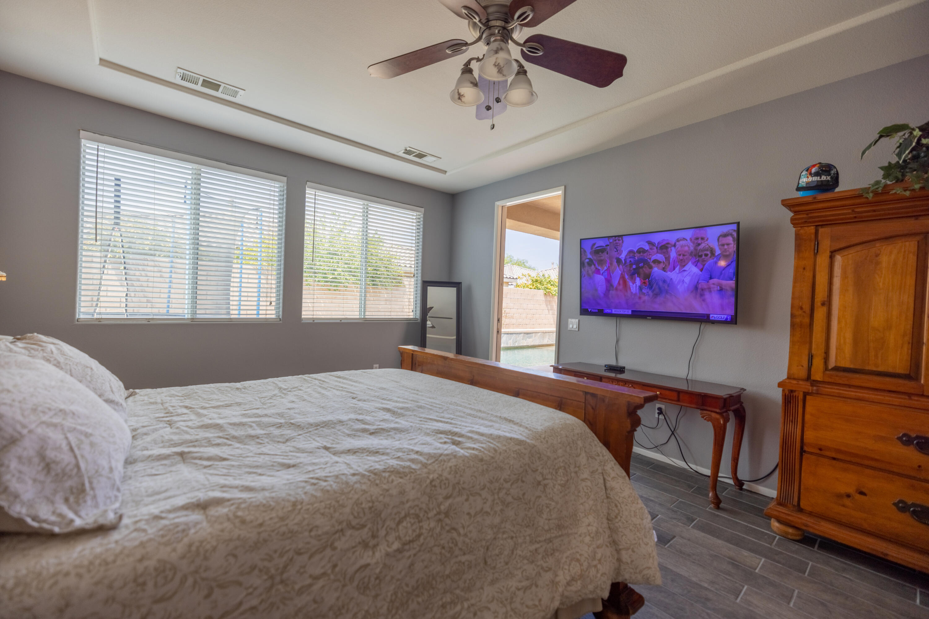 83332 Lone Star Road Indio, CA 92203 - Photo 15 of 33 a bedroom with a bed and a flat screen tv