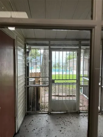a view of a garage
