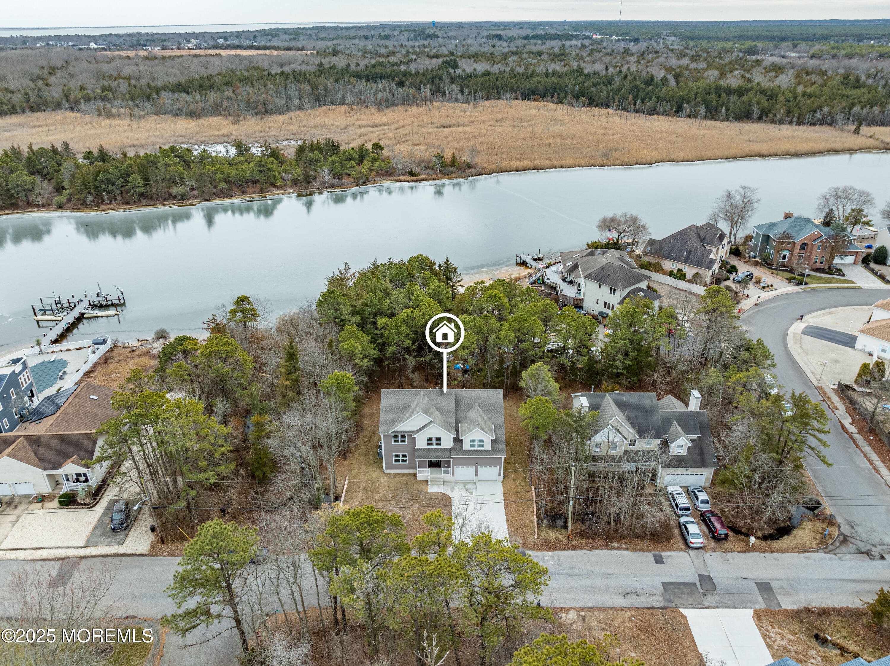 217 Nantucket Road Forked River, NJ 08731 - Photo 13 of 38 an aerial view of a house with a lake view