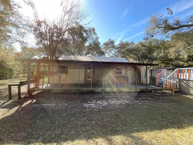 a backyard of a house