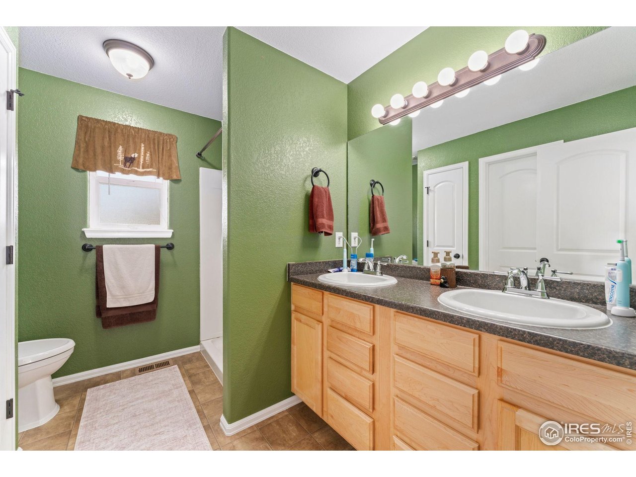 11420 Coal Ridge Street Firestone, CO 80504 - Photo 13 of 31 a bathroom with a sink a toilet and mirror