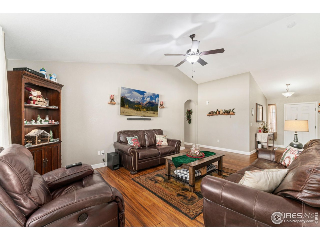 11420 Coal Ridge Street Firestone, CO 80504 - Photo 6 of 31 a living room with furniture a ceiling fan and a rug
