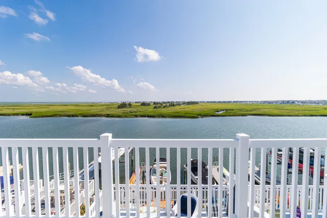 a balcony with an ocean view