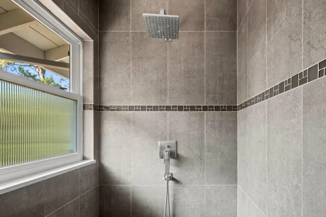a bathroom with a shower