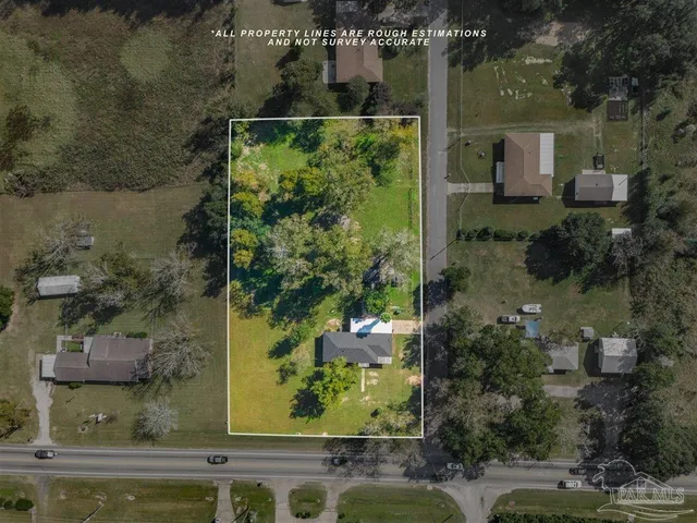 a view of a yard with plants