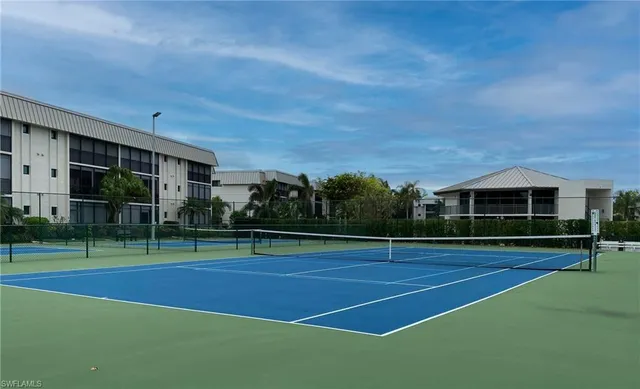 a view of a park with a slide