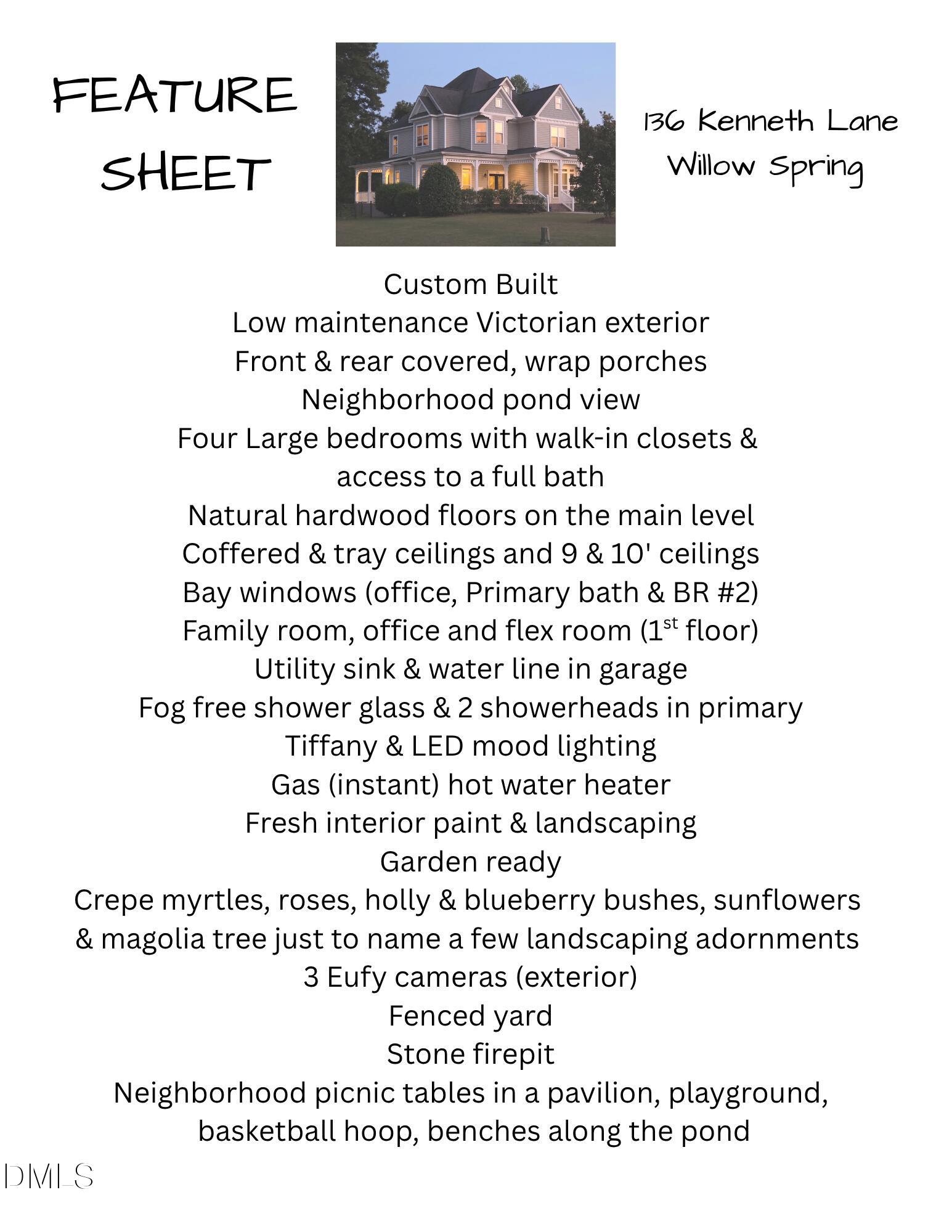 136 Kenneth Lane Willow Spring, NC 27592 - Photo 92 of 94 Features sheet