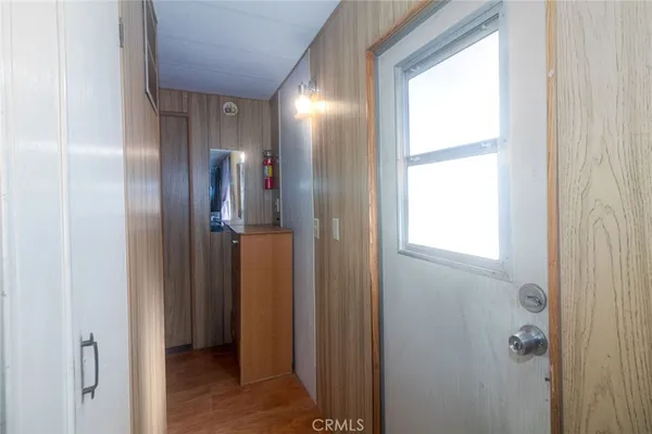 a view of hallway with shower