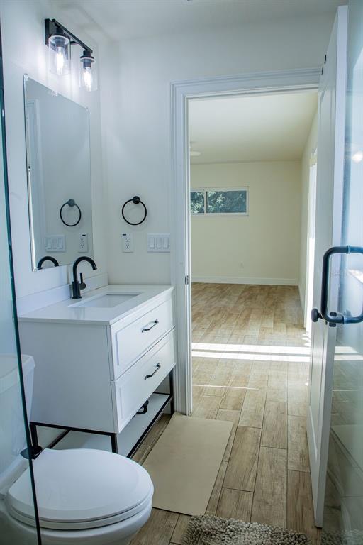 336 Lake Mabel Loop Road Lake Wales, FL 33898 - Photo 40 of 60 a bathroom with a sink a toilet and a mirror
