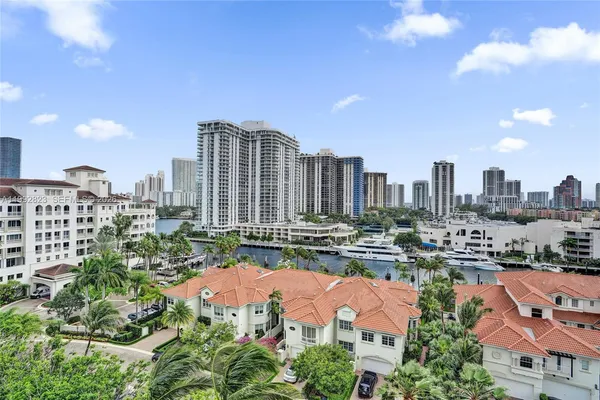 a view of a city and lake