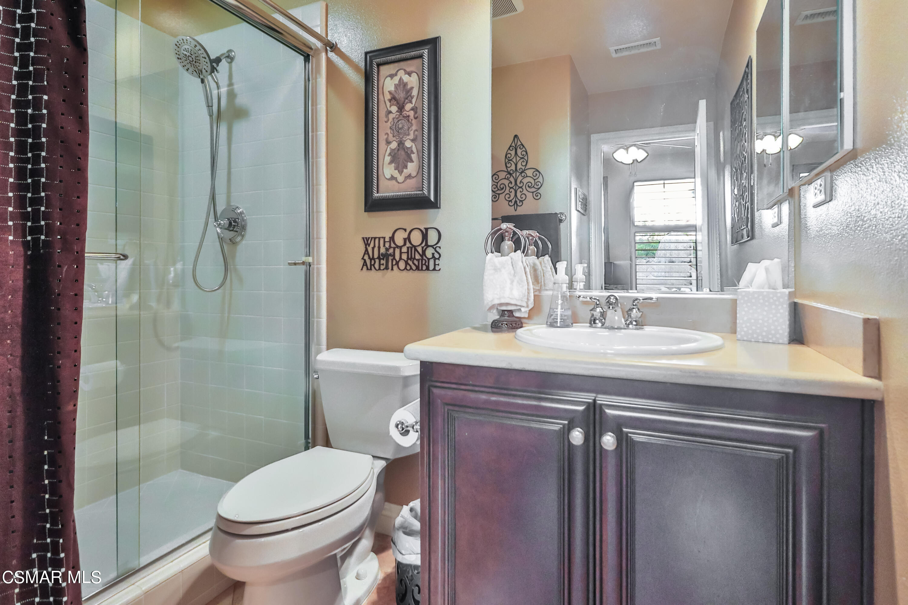 4025 Eagle Flight Drive Simi Valley, CA 93065 - Photo 28 of 60 a bathroom with a sink toilet and shower