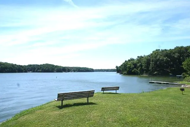 a view of lake and mountain