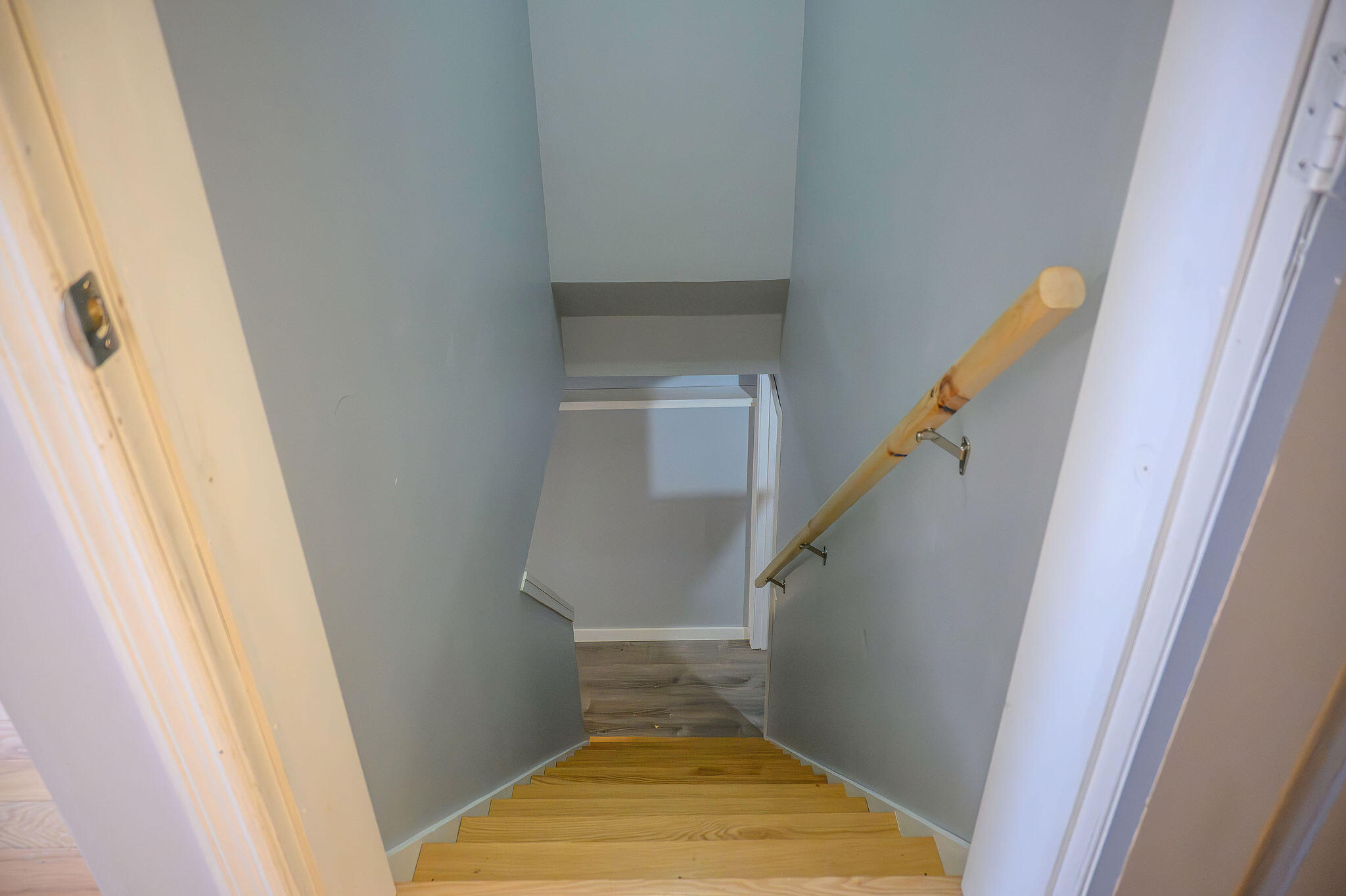 589 Post Road Bowdoinham, ME 04008 - Photo 18 of 26 Basement Staircase