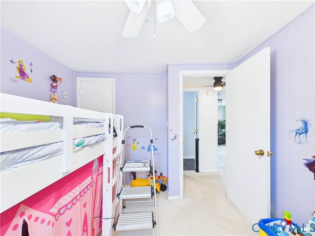 4868 Promise Land Road Appomattox, VA 24522 - Photo 25 of 43 Carpeted room featuring a ceiling fan, light purpl