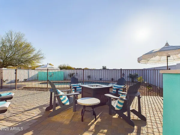 a living room with furniture