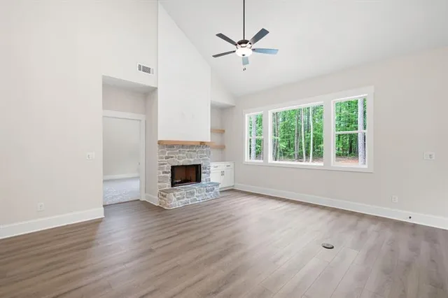 an empty room with a window