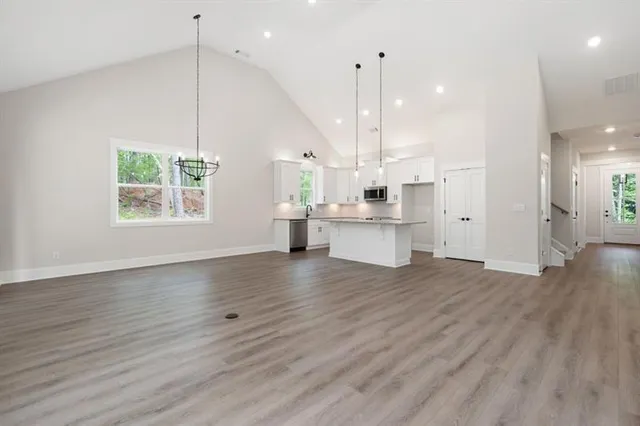 an empty room with a window