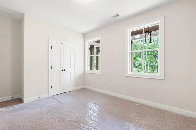 an empty room with a window