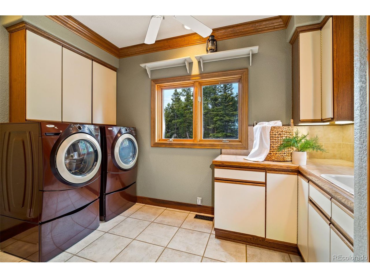 2755 Elk Ridge Divide Divide, CO 80814 - Photo 35 of 50 Laundry room includes washer/dryer, abundant storage, utility sink, and attached powder room