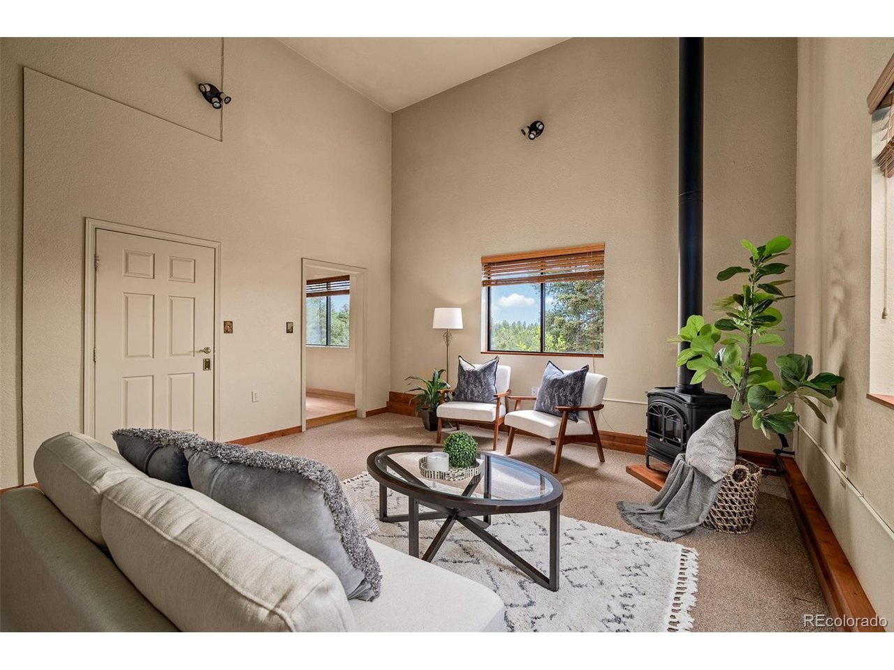 2755 Elk Ridge Divide Divide, CO 80814 - Photo 39 of 50 Bonus studio space with soaring ceilings up to loft, cozy fireplace, kitchenette, and en suite