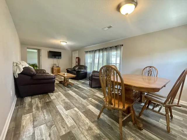 a living room with furniture