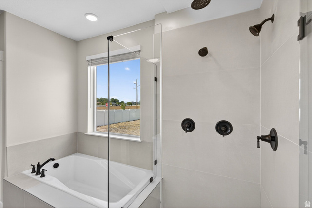 354 North 800 W Street Mapleton, UT 84664 - Photo 36 of 90 Full bathroom with a shower stall and a garden tub