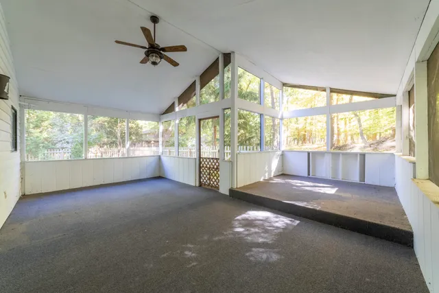 an empty room with a natural light