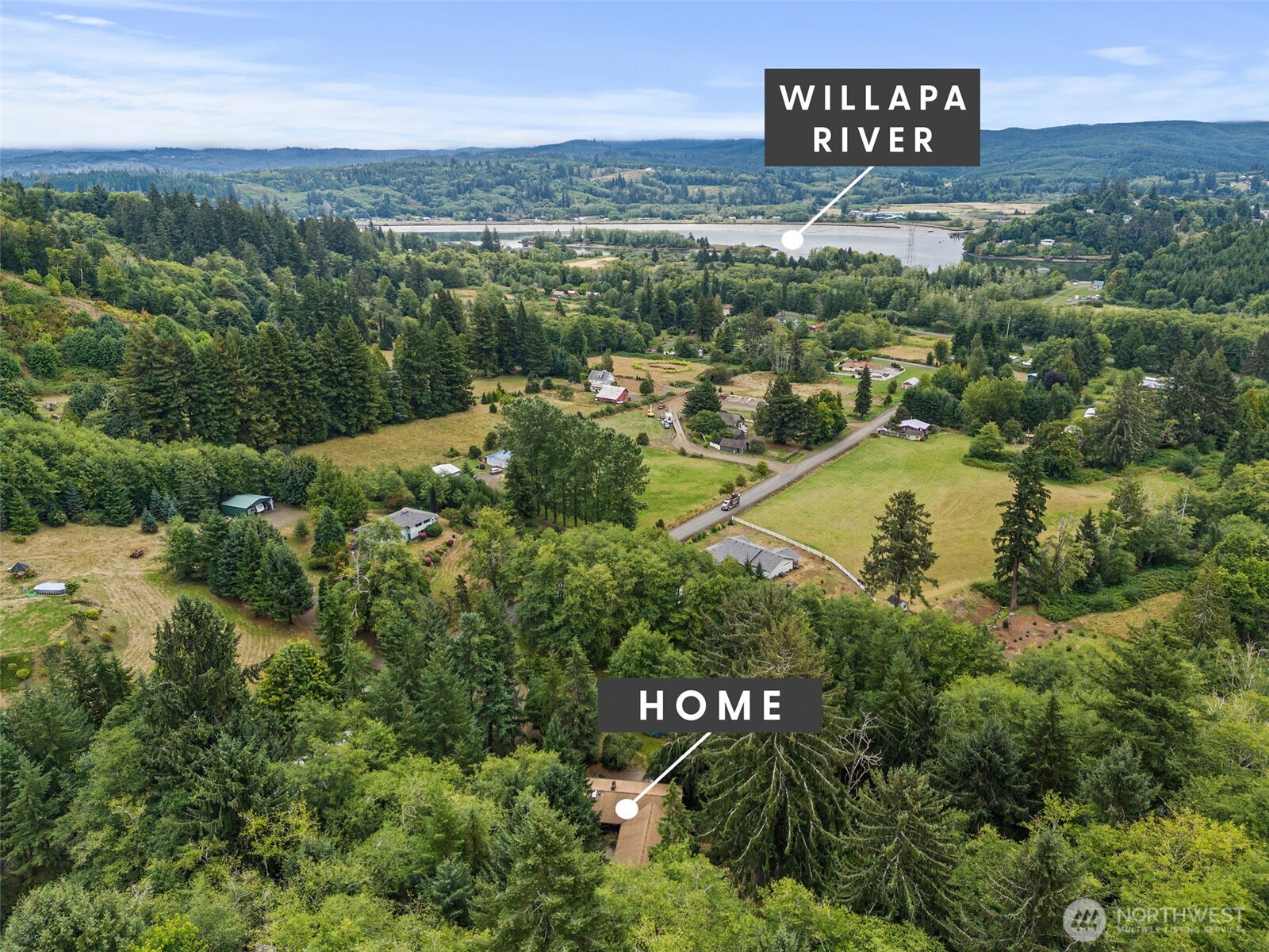 43 Hines Valley Road Raymond, WA 98577 - Photo 6 of 40 a view of a city and mountains