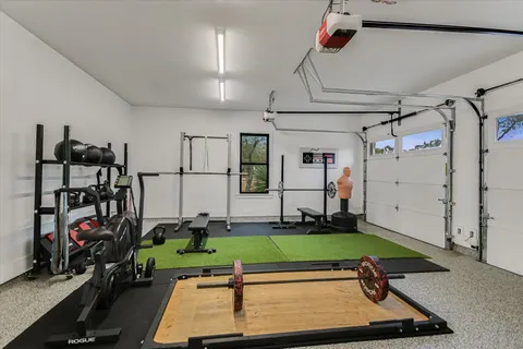 a view of a lake with a yard