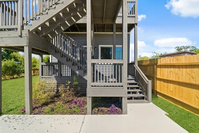 a view of balcony with furniture
