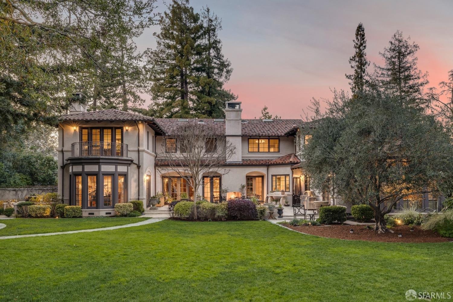 75 Almendral Avenue Atherton, CA 94027 - Photo 12 of 40 a front view of a house with a garden
