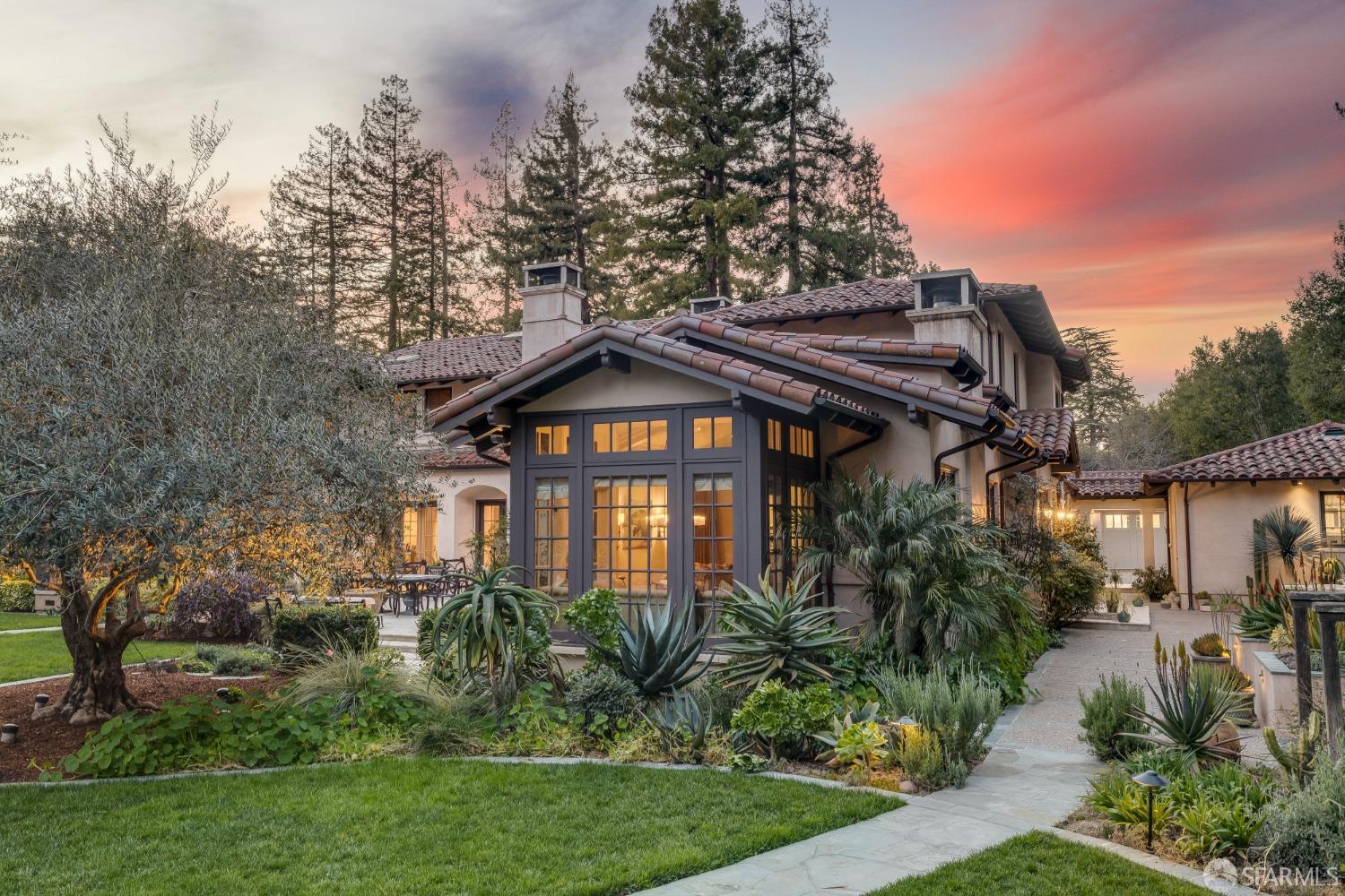 75 Almendral Avenue Atherton, CA 94027 - Photo 13 of 40 a front view of a house with garden