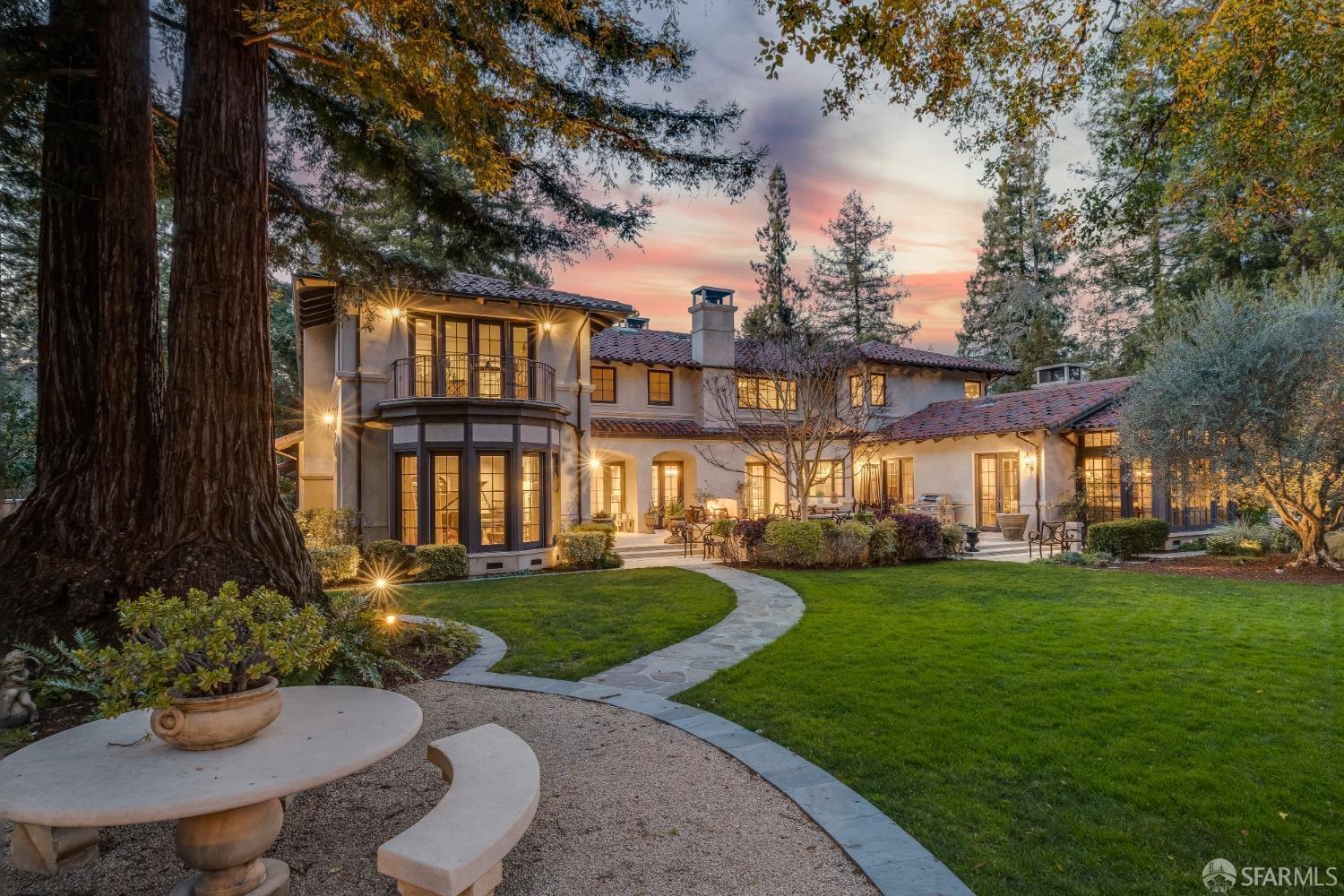 75 Almendral Avenue Atherton, CA 94027 - Photo 15 of 40 a view of a house with backyard and sitting area